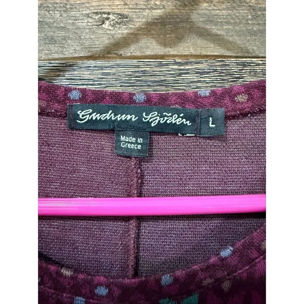 Gudrun Sjoden midi burgundy dress size Large - Picture 3 of 8